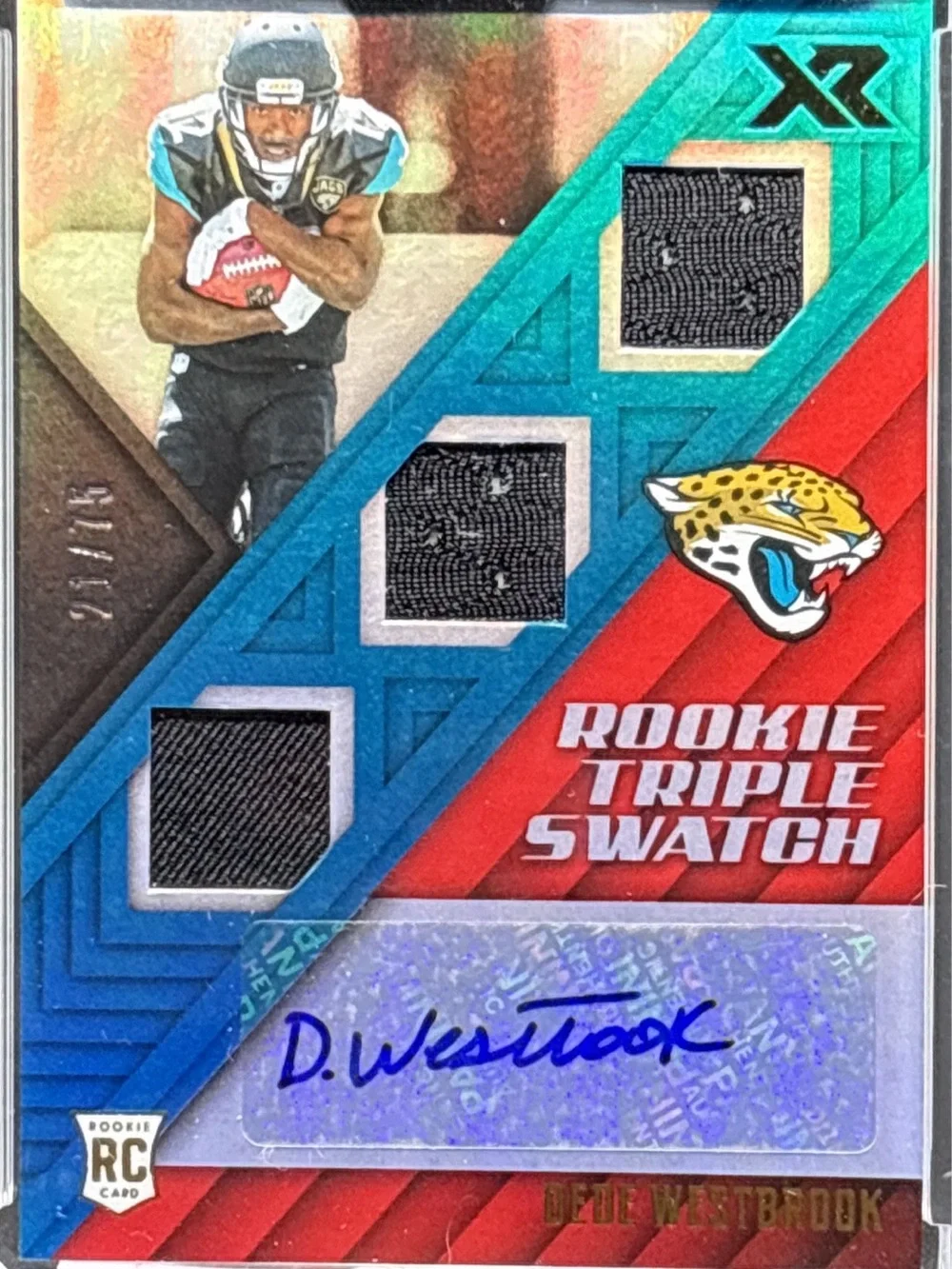 Panini Rookie Triple Swatch DeDe Westbrook Autograph Card LE 21/75
